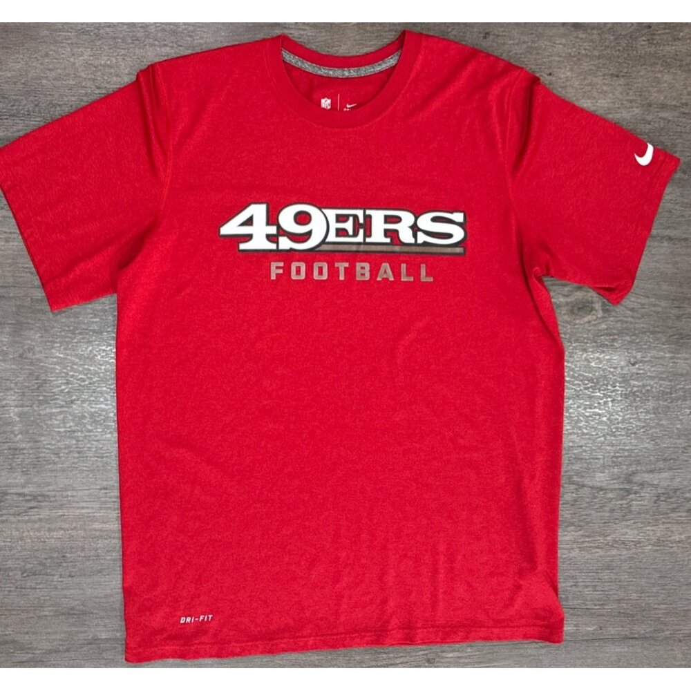 SAN FRANCISCO 49ers Football NIKE Large Performance T-Shirt Red On Field